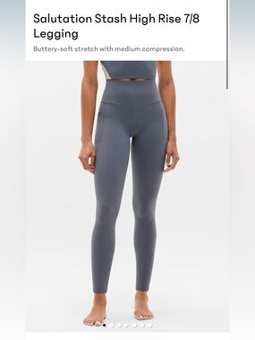 Athleta M Salutation Stash High Rise 7/8 Legging - Slate Gray